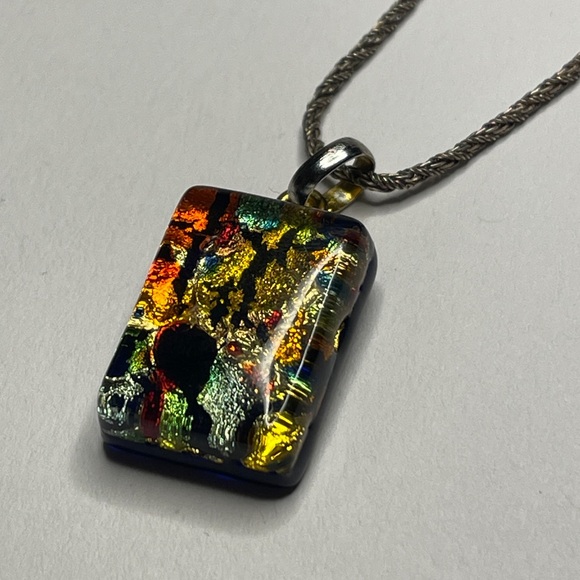 Murano Glass Pendant Necklace 925 Italy Sterling silver chain signed vintage - Picture 3 of 15